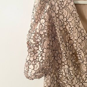 Lace overlay midi dress